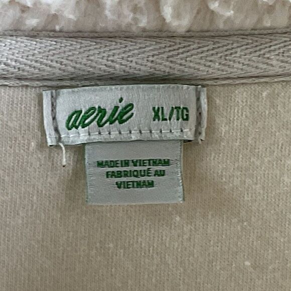 Aerie Cloud Sherpa Oversized Pullover Sweatshirt, XL, Button-Up High Collar - Picture 8 of 13